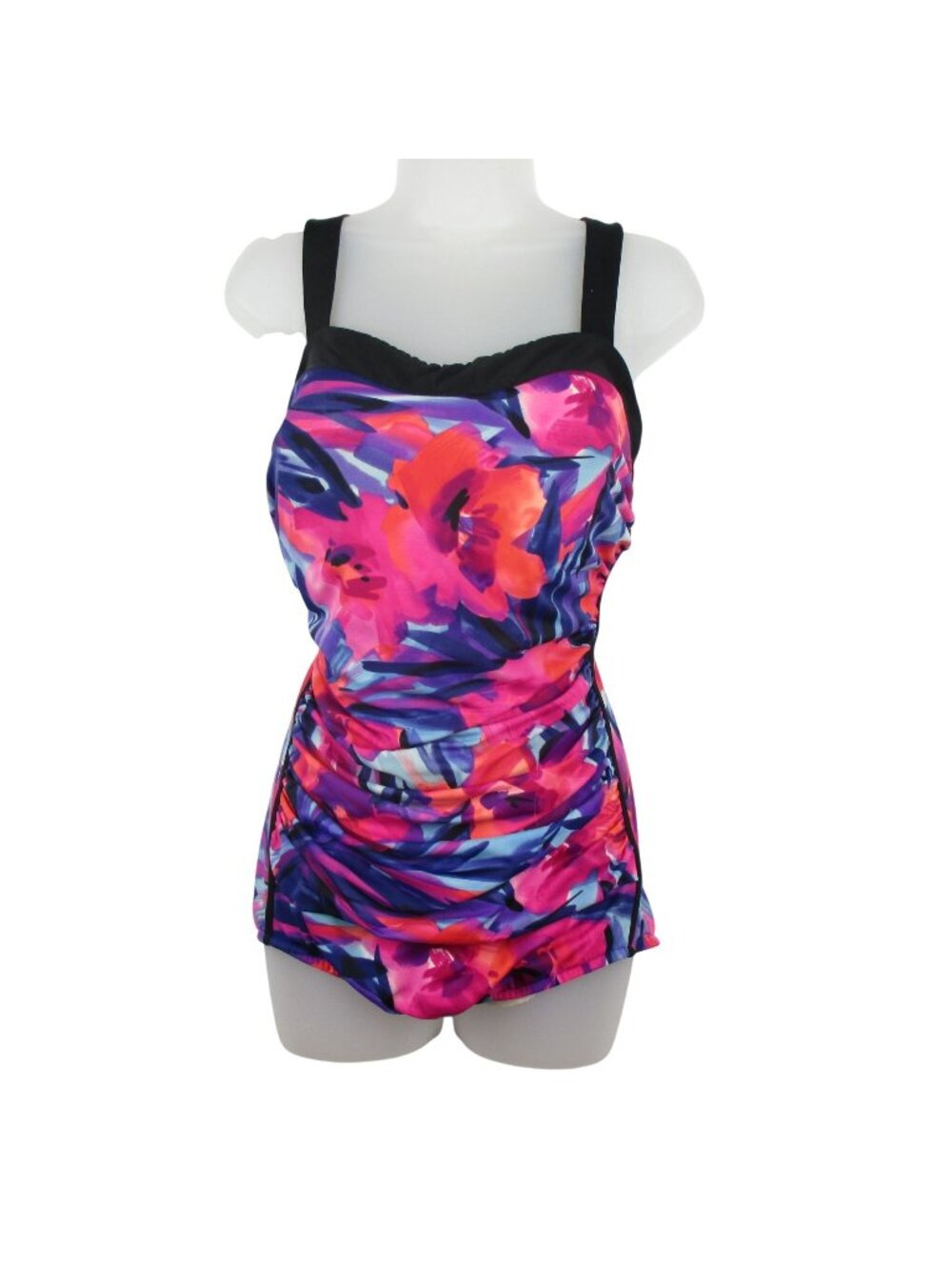 INC International Concepts One Piece Swimsuit Size 20W Abstract Ruched Padded